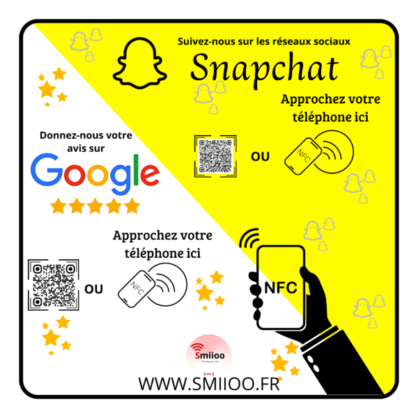 Plexiglas carré de 15 cm Duo Google et Snapchat